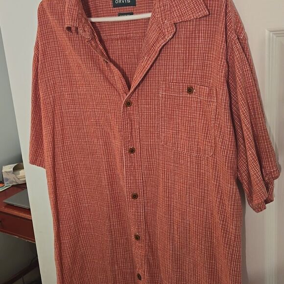 Orvis Men's Red Checkered Shirt - Picture 3 of 7